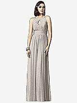 Front View Thumbnail - Taupe Silver Dessy Shimmer Bridesmaid Dress 2906LS