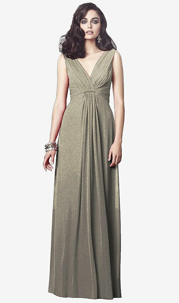 Front View - Mocha Gold Dessy Shimmer Bridesmaid Dress 2907LS