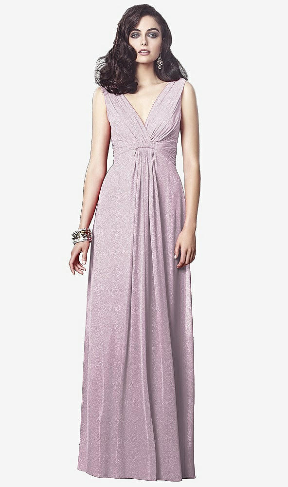 Front View - Suede Rose Silver Dessy Shimmer Bridesmaid Dress 2907LS