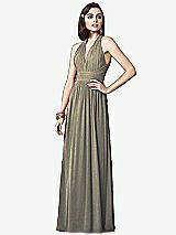 Front View Thumbnail - Mocha Gold Dessy Shimmer Bridesmaid Dress 2908LS