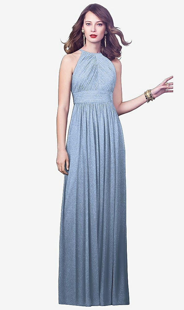 Front View - Cloudy Silver Dessy Shimmer Bridesmaid Dress 2918LS