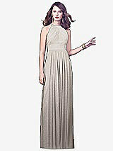 Front View Thumbnail - Taupe Silver Dessy Shimmer Bridesmaid Dress 2918LS