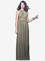 Front View Thumbnail - Mocha Gold Dessy Shimmer Bridesmaid Dress 2918LS