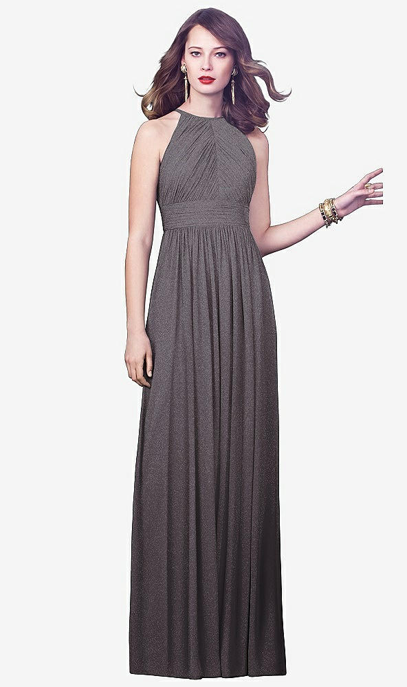 Front View - Stormy Silver Dessy Shimmer Bridesmaid Dress 2918LS
