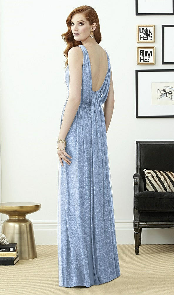 Back View - Cloudy Silver Dessy Shimmer Bridesmaid Dress 2955LS
