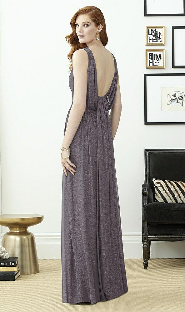Back View - Stormy Silver Dessy Shimmer Bridesmaid Dress 2955LS