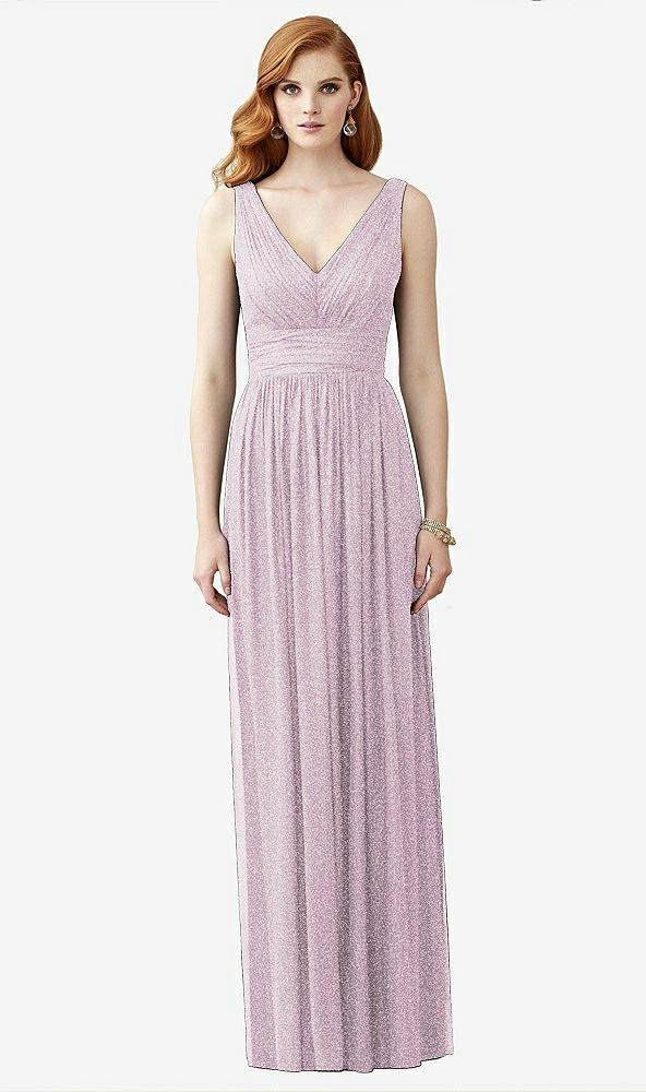 Front View - Suede Rose Silver Dessy Shimmer Bridesmaid Dress 2955LS