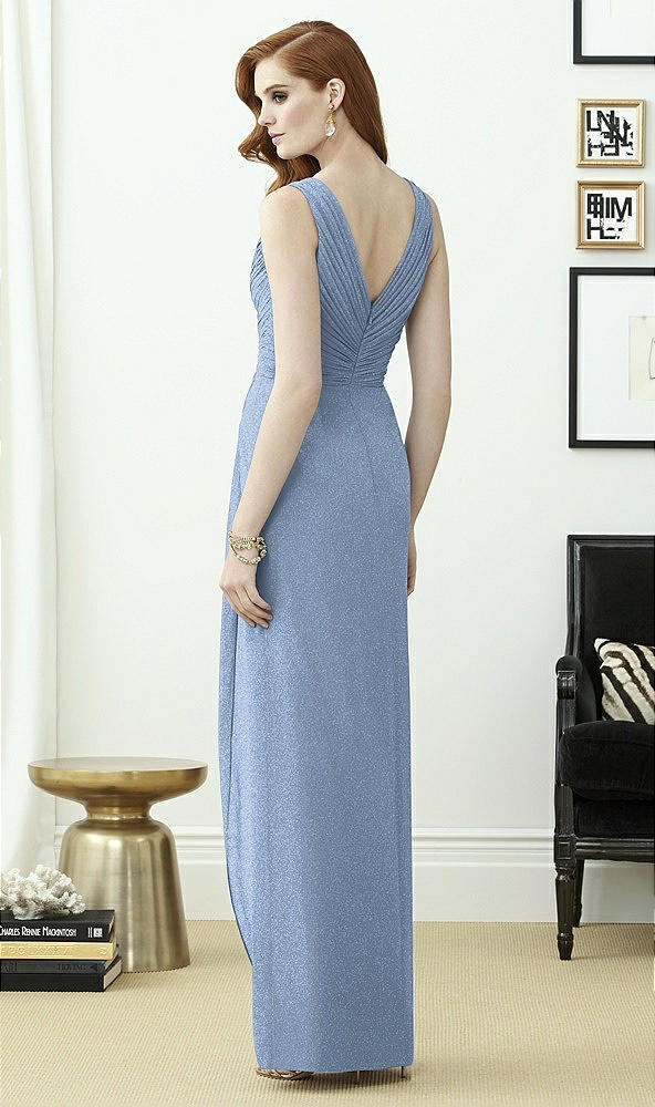 Back View - Cloudy Silver Dessy Shimmer Bridesmaid Dress 2958LS