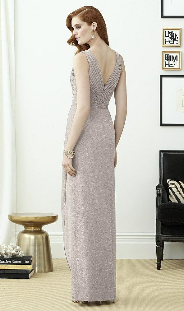 Back View - Taupe Silver Dessy Shimmer Bridesmaid Dress 2958LS
