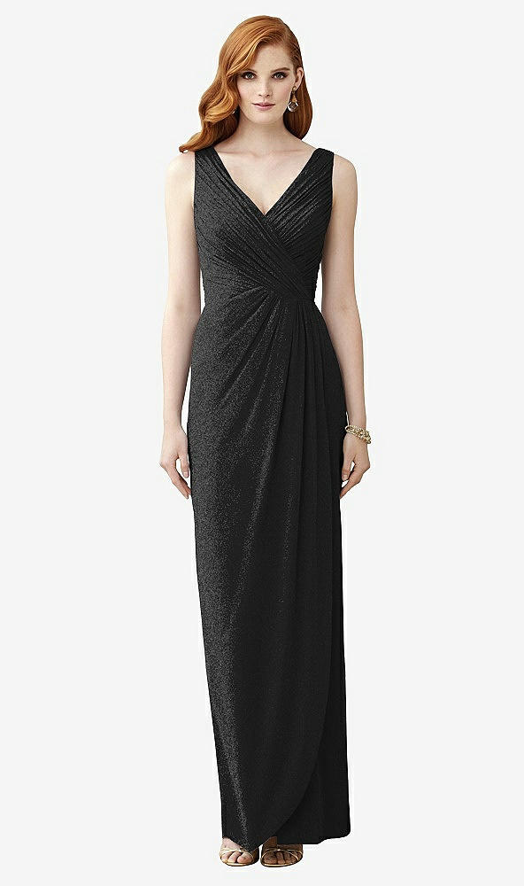 Front View - Black Silver Dessy Shimmer Bridesmaid Dress 2958LS