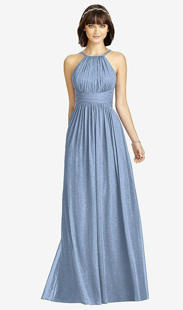 Front View - Cloudy Silver Dessy Shimmer Bridesmaid Dress 2969LS