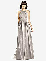 Front View Thumbnail - Taupe Silver Dessy Shimmer Bridesmaid Dress 2969LS