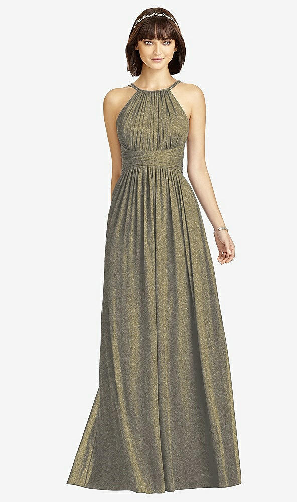 Front View - Mocha Gold Dessy Shimmer Bridesmaid Dress 2969LS
