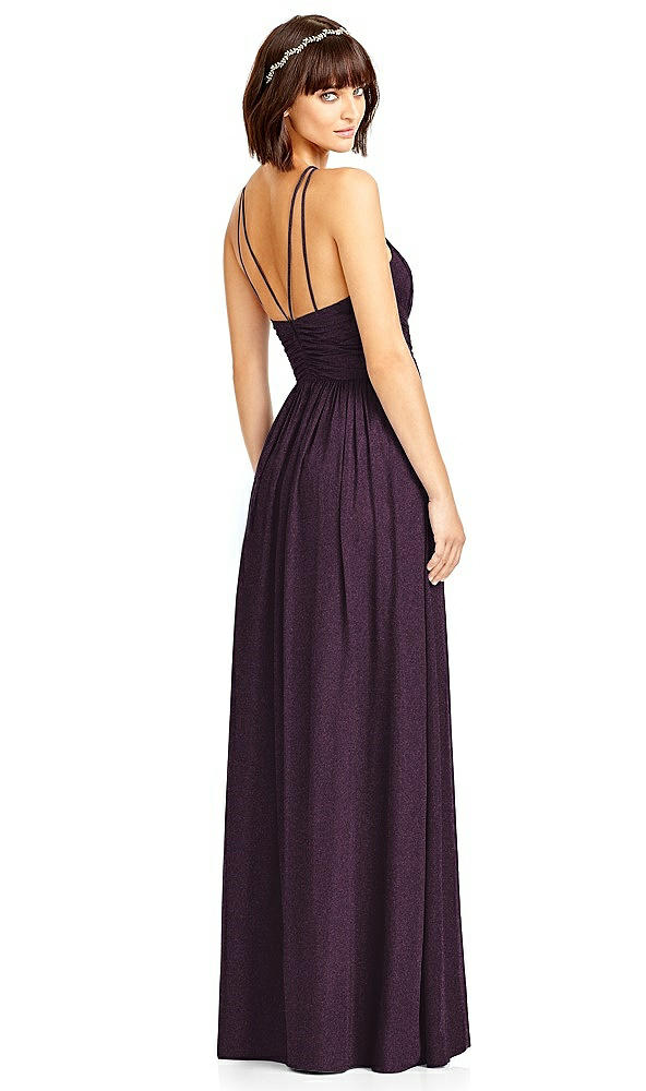 Back View - Aubergine Silver Dessy Shimmer Bridesmaid Dress 2969LS