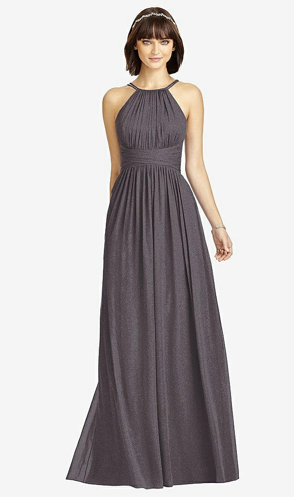 Front View - Stormy Silver Dessy Shimmer Bridesmaid Dress 2969LS