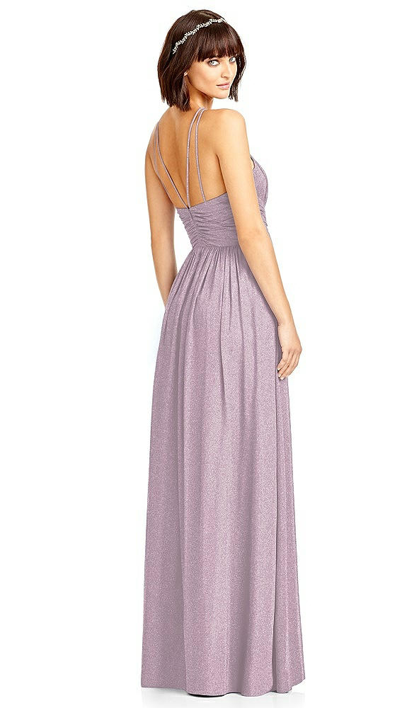 Back View - Suede Rose Silver Dessy Shimmer Bridesmaid Dress 2969LS