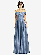 Alt View 1 Thumbnail - Cloudy Silver Dessy Shimmer Bridesmaid Dress 2970LS