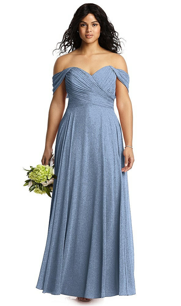 Front View - Cloudy Silver Dessy Shimmer Bridesmaid Dress 2970LS
