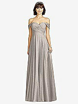 Alt View 1 Thumbnail - Taupe Silver Dessy Shimmer Bridesmaid Dress 2970LS