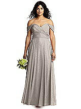 Front View Thumbnail - Taupe Silver Dessy Shimmer Bridesmaid Dress 2970LS