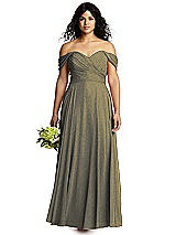 Front View Thumbnail - Mocha Gold Dessy Shimmer Bridesmaid Dress 2970LS