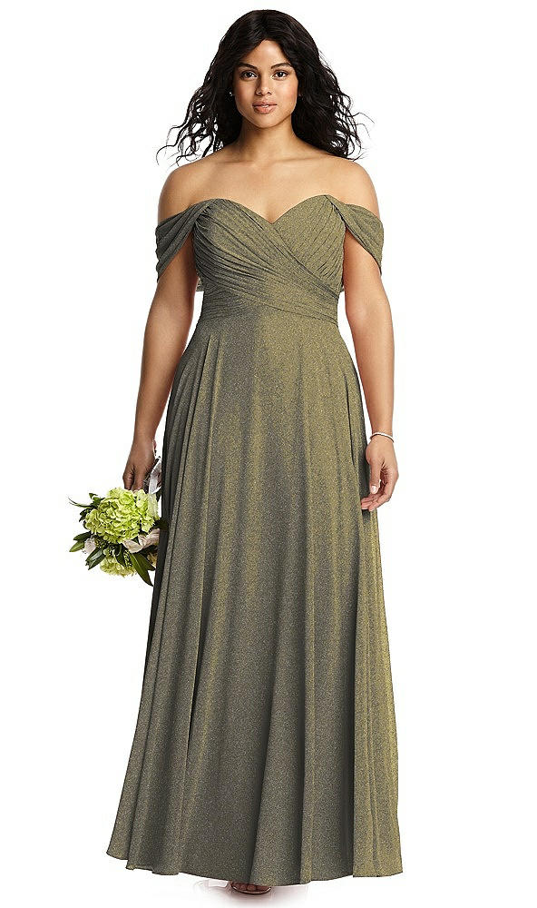 Front View - Mocha Gold Dessy Shimmer Bridesmaid Dress 2970LS