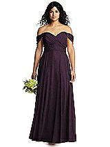 Front View Thumbnail - Aubergine Silver Dessy Shimmer Bridesmaid Dress 2970LS