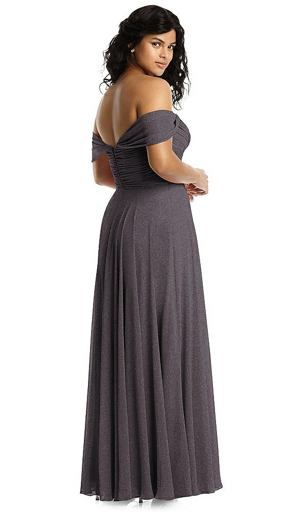 Back View - Stormy Silver Dessy Shimmer Bridesmaid Dress 2970LS