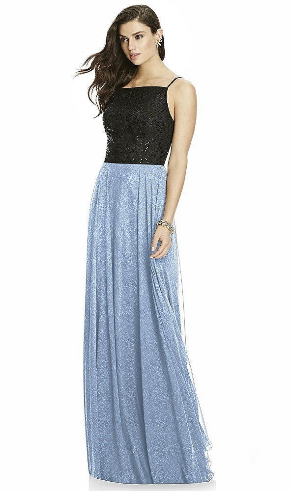 Front View - Cloudy Silver Dessy Shimmer Bridesmaid Skirt S2984LS