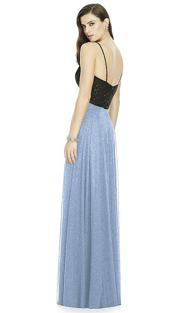 Back View - Cloudy Silver Dessy Shimmer Bridesmaid Skirt S2984LS
