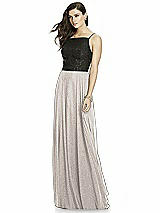 Front View Thumbnail - Taupe Silver Dessy Shimmer Bridesmaid Skirt S2984LS