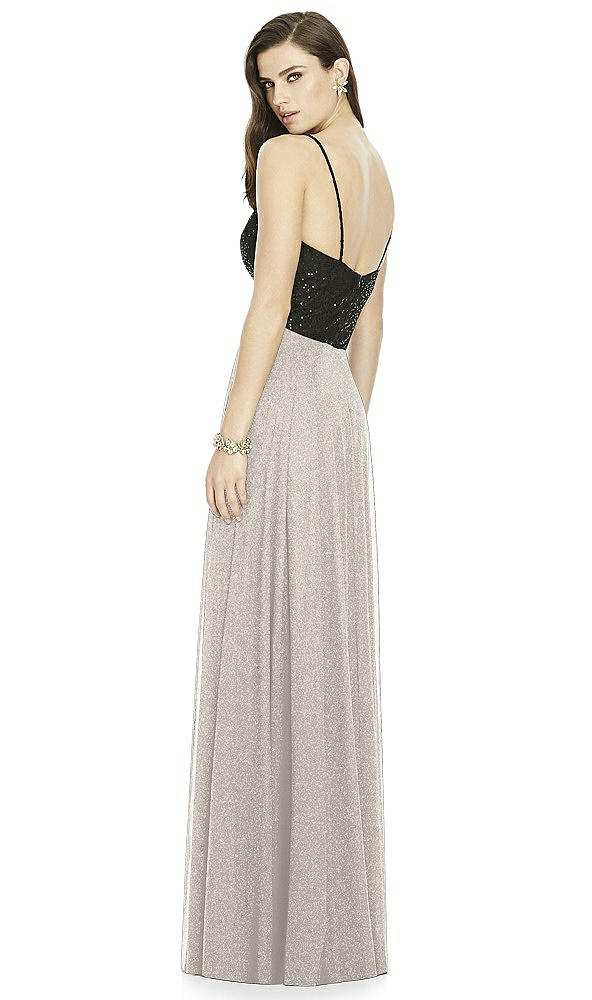 Back View - Taupe Silver Dessy Shimmer Bridesmaid Skirt S2984LS