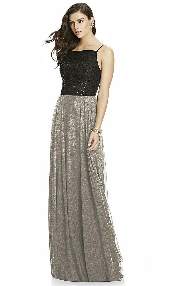 Front View - Mocha Gold Dessy Shimmer Bridesmaid Skirt S2984LS