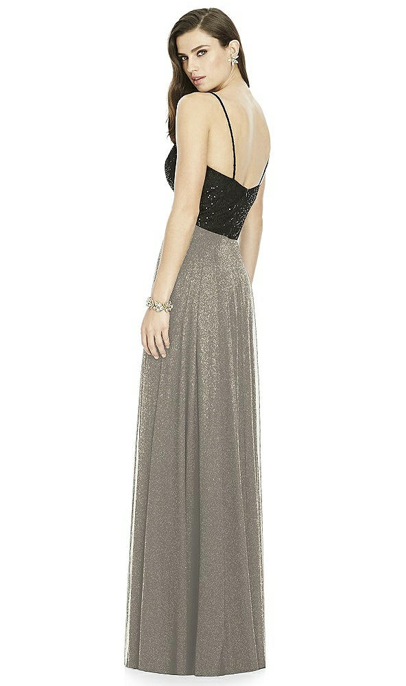 Back View - Mocha Gold Dessy Shimmer Bridesmaid Skirt S2984LS
