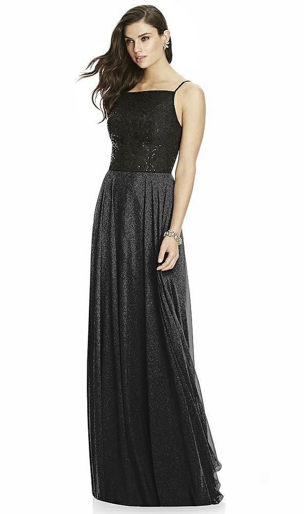 Front View - Black Silver Dessy Shimmer Bridesmaid Skirt S2984LS