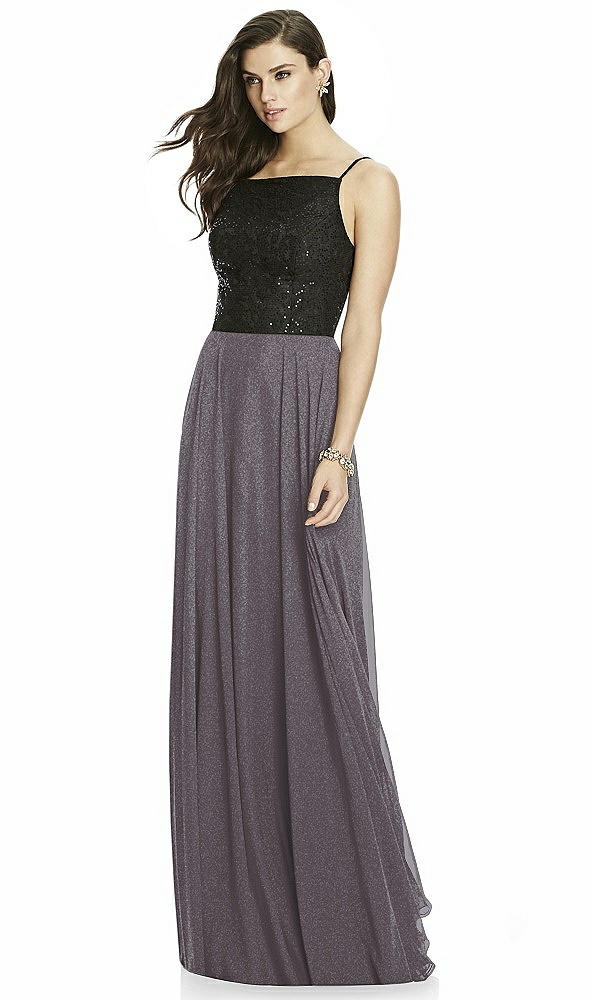 Front View - Stormy Silver Dessy Shimmer Bridesmaid Skirt S2984LS