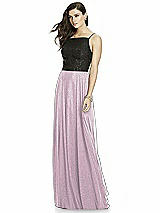 Front View Thumbnail - Suede Rose Silver Dessy Shimmer Bridesmaid Skirt S2984LS
