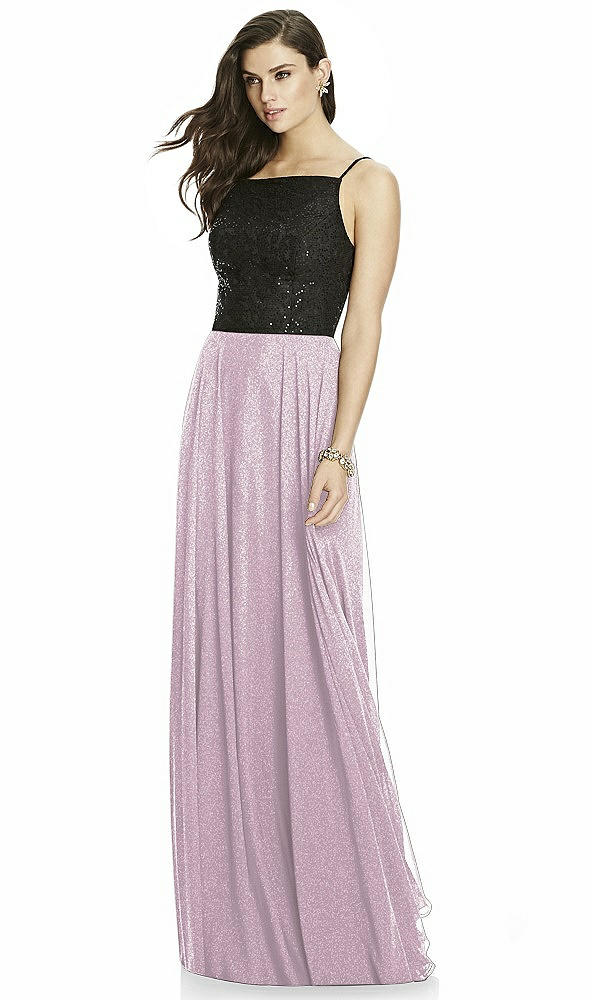 Front View - Suede Rose Silver Dessy Shimmer Bridesmaid Skirt S2984LS