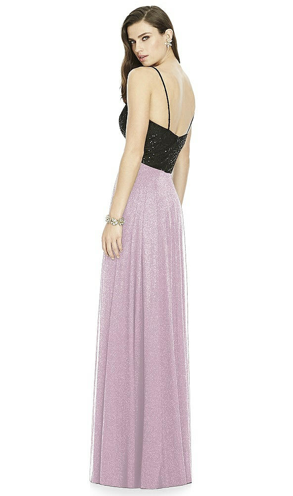 Back View - Suede Rose Silver Dessy Shimmer Bridesmaid Skirt S2984LS
