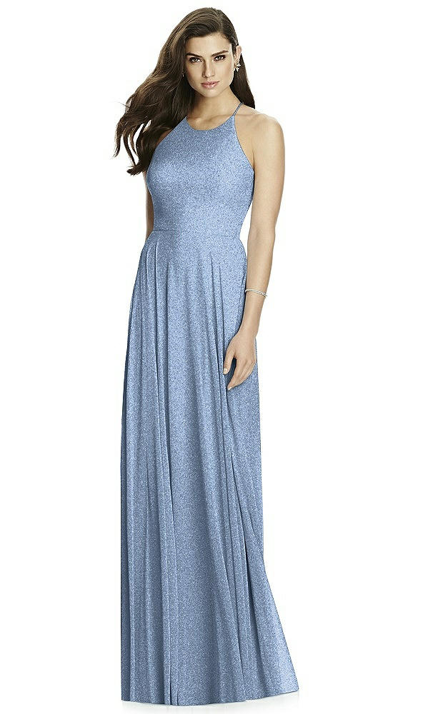 Front View - Cloudy Silver Dessy Shimmer Bridesmaid Dress 2988LS