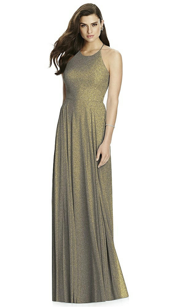 Front View - Mocha Gold Dessy Shimmer Bridesmaid Dress 2988LS