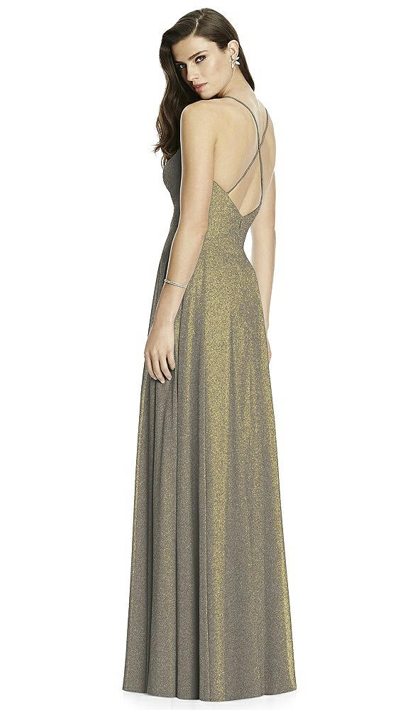 Back View - Mocha Gold Dessy Shimmer Bridesmaid Dress 2988LS