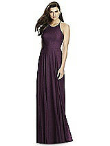 Front View Thumbnail - Aubergine Silver Dessy Shimmer Bridesmaid Dress 2988LS