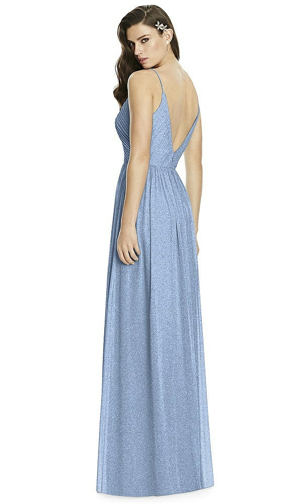 Back View - Cloudy Silver Dessy Shimmer Bridesmaid Dress 2989LS
