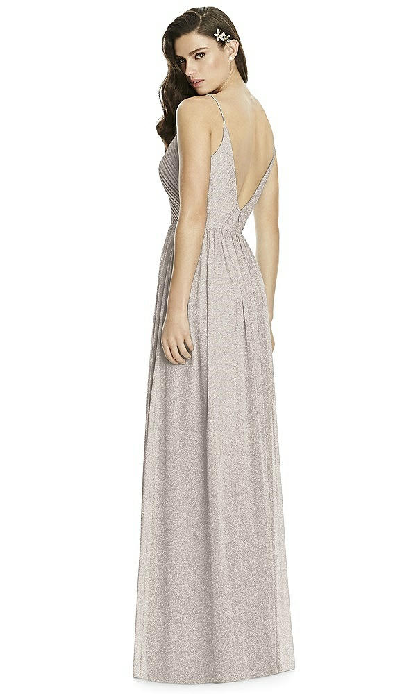 Back View - Taupe Silver Dessy Shimmer Bridesmaid Dress 2989LS