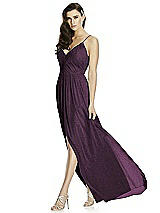 Front View Thumbnail - Aubergine Silver Dessy Shimmer Bridesmaid Dress 2989LS