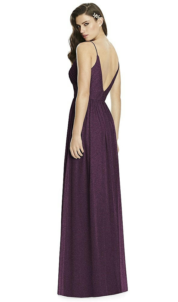 Back View - Aubergine Silver Dessy Shimmer Bridesmaid Dress 2989LS