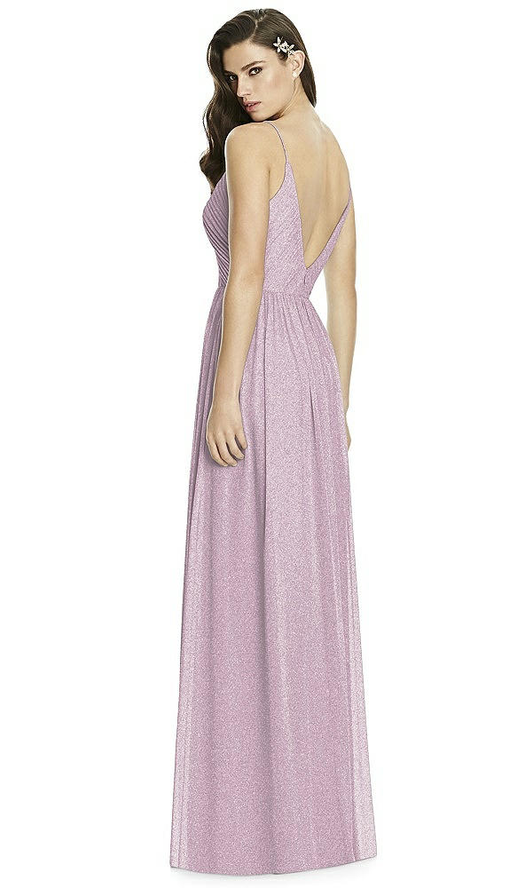 Back View - Suede Rose Silver Dessy Shimmer Bridesmaid Dress 2989LS
