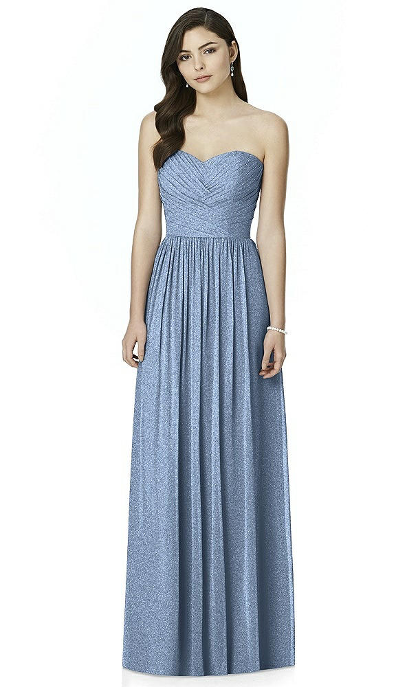 Front View - Cloudy Silver Dessy Shimmer Bridesmaid Dress 2991LS