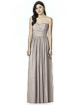 Front View Thumbnail - Taupe Silver Dessy Shimmer Bridesmaid Dress 2991LS